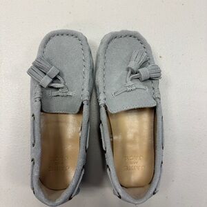 Gray Suede Kids Moccasins